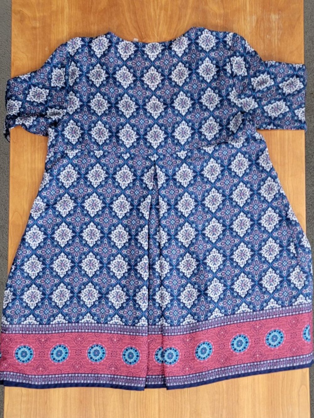 Simply Noelle Navy Burgundy Lightweight Flowy Boho Tunic Top - XS - Picture 6 of 11